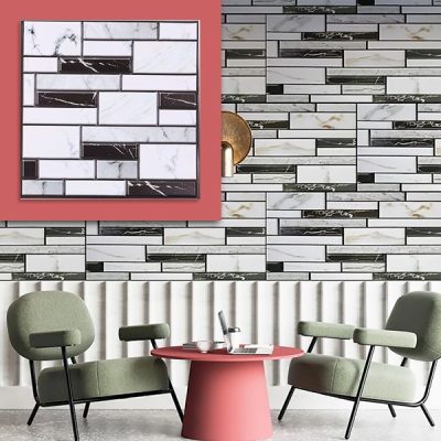 Autocolante de perete 3D cu aspect de marmură (10 buc) | MARBLEBLOCKS