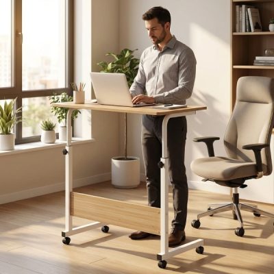 Masă portabilă reglabilă pe înălțime cu roți (71-90 cm) | EVOSTUL